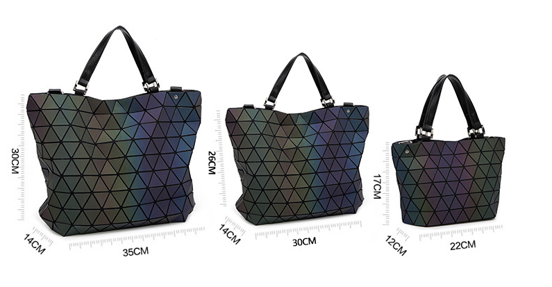 Luminous geometric rhombic handbag