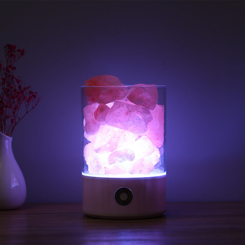 Lámpara de LED Sal De Himalaya Con Luz De Cristal USB