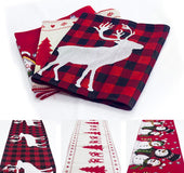 Christmas cotton embroidery table flag