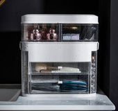 Makeup Organizer With Mirror LED light Large Capacity Jewelry Rack