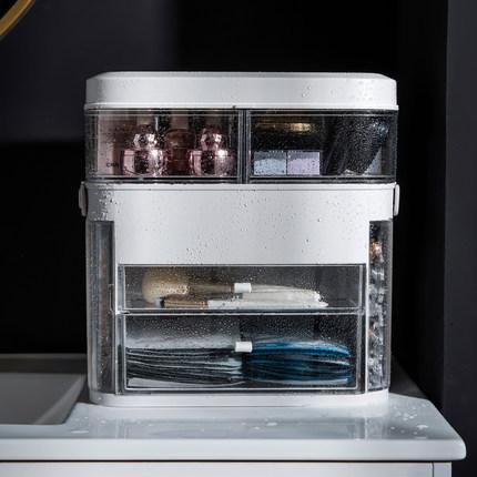 Makeup Organizer With Mirror LED light Large Capacity Jewelry Rack