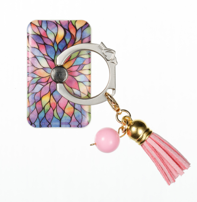 Paste creative lazy tassels metal painted finger ring bracket mobile phone