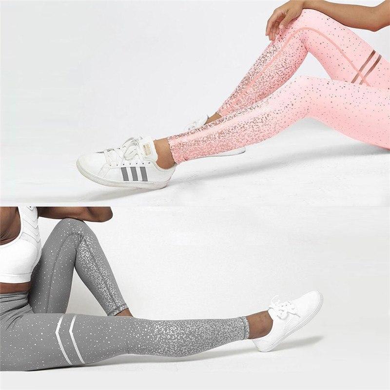Hot stamping yoga pants high waist stretch fitness hips slim leggings