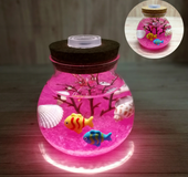 Colorful luminous glass sand sea bottom tropical fish micro landscape ecological bottle creative gifts to send girlfriends night light