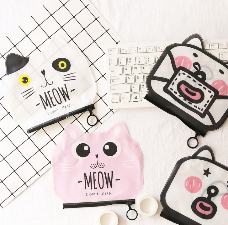 Zipper Handbags Cartoon Cat Wallet