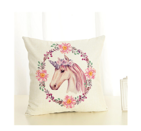 Fashion Pillow Cover Unicorn Pillow Case Cojins / Almofadas 45 Inches x 45 Cm Square Valentines Day Gift Handmade 3D Cushions