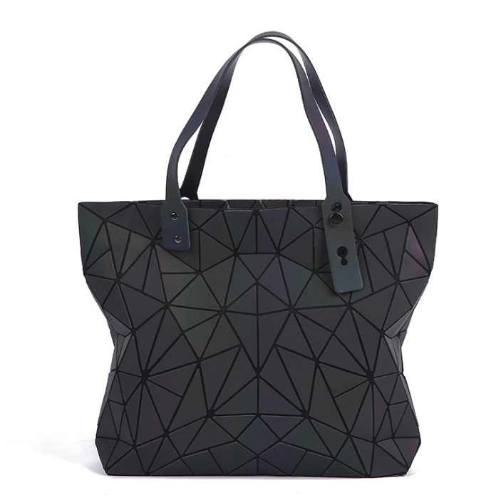 Luminous geometric rhombic handbag