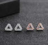 Diamond Triangle Simple Earrings