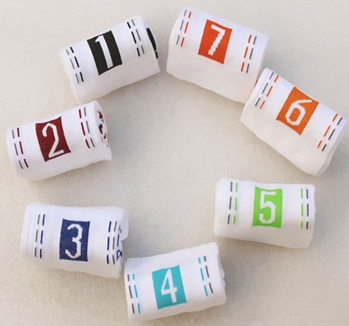 Seven days creative digital cotton socks