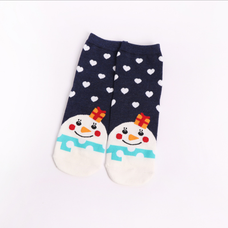 Ladies Christmas Socks Cartoon Santa Animals Cute Female Students in Tube Long Waist Socks Cotton