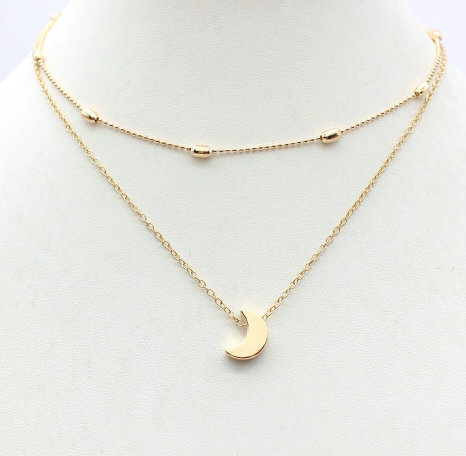 Collar corazón doble