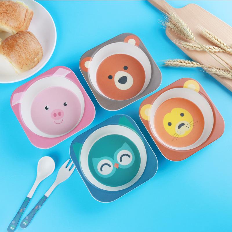 Bamboo fiber creative children's cutlery set