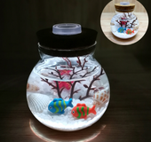 Colorful luminous glass sand sea bottom tropical fish micro landscape ecological bottle creative gifts to send girlfriends night light