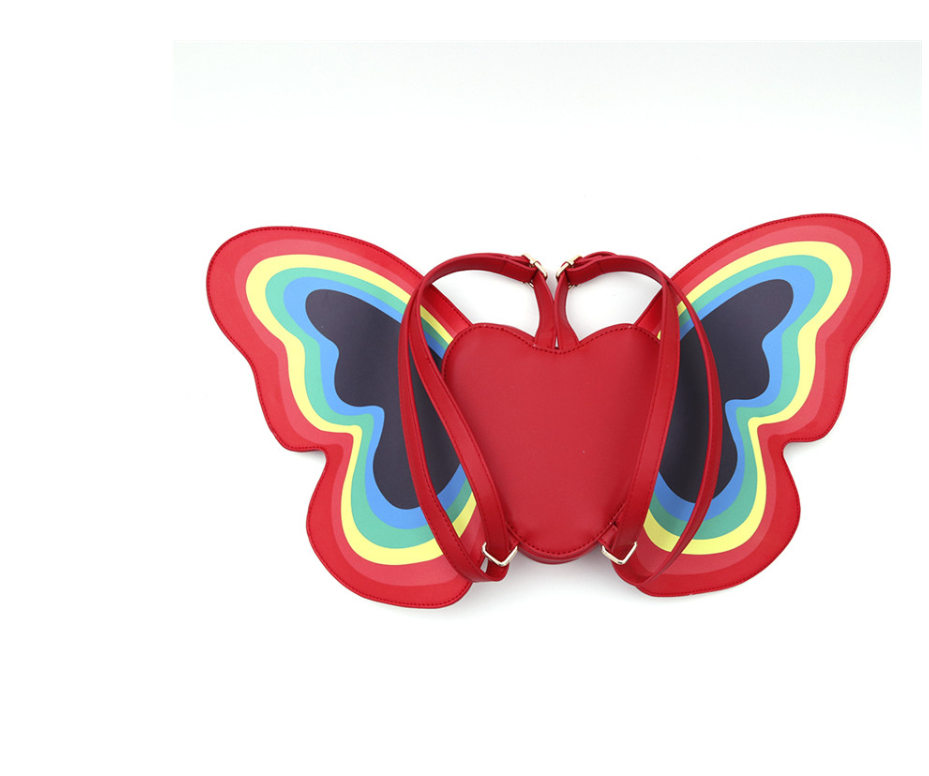 Japanese and Korean new heart-shaped creative beautiful butterfly design 2 color backpack female