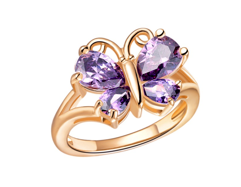 Butterfly Ring Color Crystal