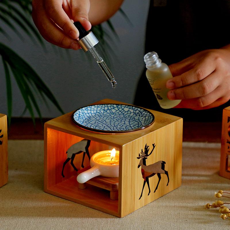 Bamboo wood oil lamp sandalwood aromatherapy machine