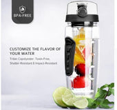 BAISPO 32oz 900ml BPA Free Fruit Infuser Juice Shaker Sports Lemon Water Bottle Tour hiking Portable Climbing Camp Bottles