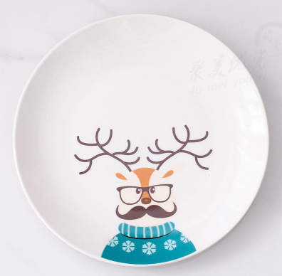 Christmas cartoon tray Santa Claus tableware snack plate pastry dish home disc dish plate