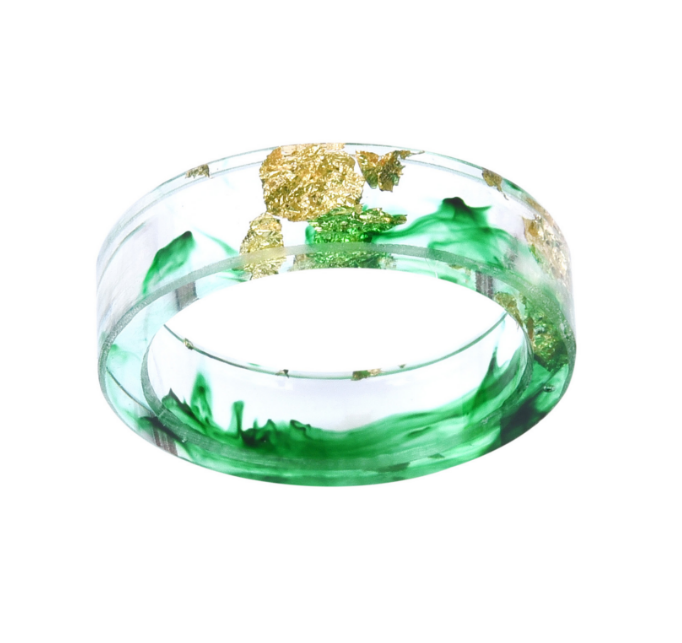 Dried flower resin ring