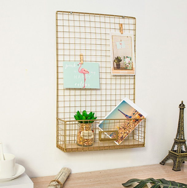 Nordic style wrought iron rack storage wall hanging clothing store cafe shop wall mural creative decorative frame