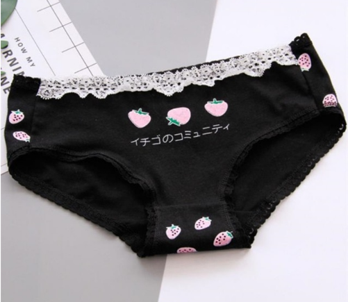 Cute Strawberry Panties Mid-Waist