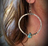 925 plated vintage silver turquoise earrings