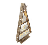 Christmas tree-shaped wooden LED lighting ornaments forest series battery drive high 49cm