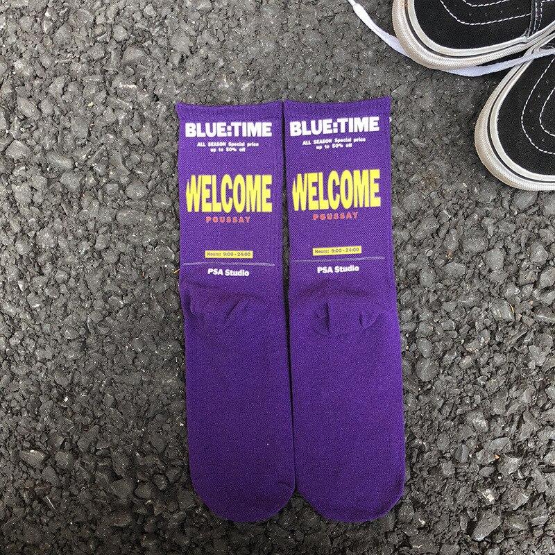 Korean letter men and women trend couple socks