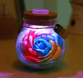 Tanabata gift creative lucky star glass bottle soap flower to send girls luminous bottle romantic eternal flower night light