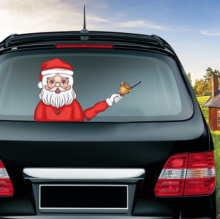 Christmas windshield stickers Santa Claus nice window stickers car wiper sticker featured gift