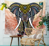 Light Mosaic Great Elephant Tapestry