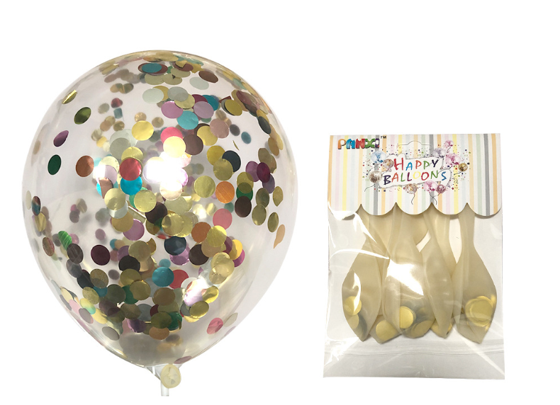 12-inch transparent dot paper balloon color gold sequins birthday paper circular Balloon Wedding Decoration