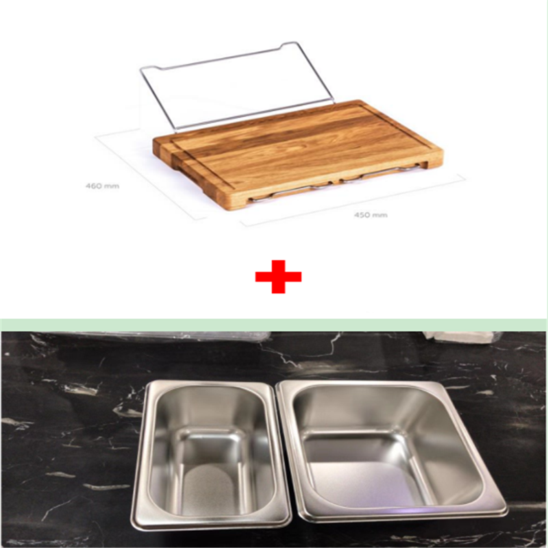 Multi-function cutting board with shelf