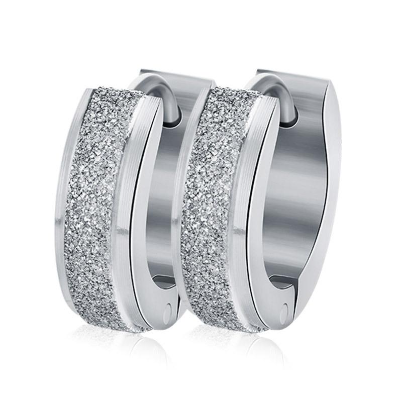 Punk rock of stainless steel small hoop earrings