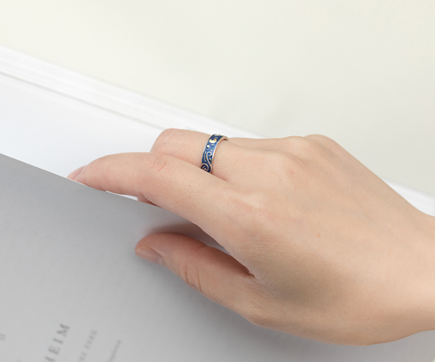 Moon star canvas resizable ring