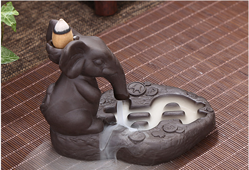 Creative Backflow Incense Burner Elephant Design