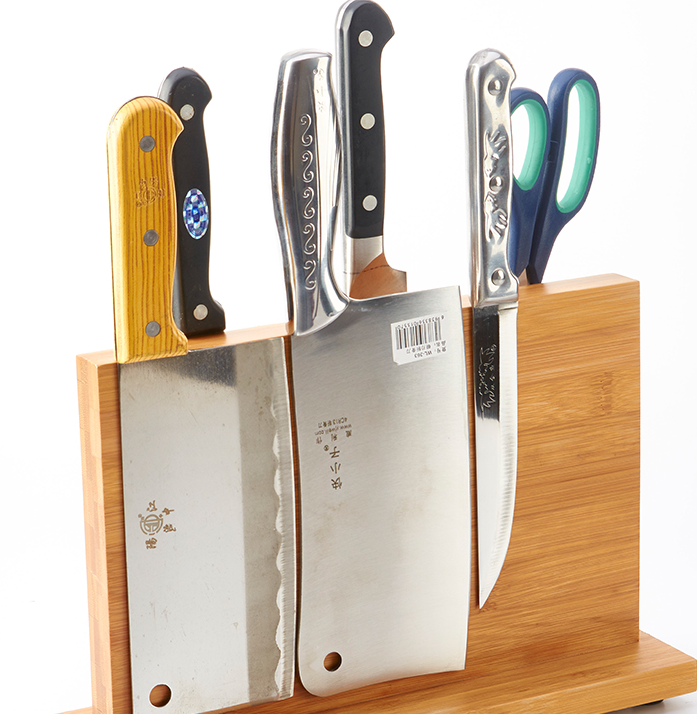 Bamboo Magnetic Knife Holder Kitchen Supplies Wooden Adsorption Magnet Holder Multi-function Kitchen Knife Rack Tool Rack