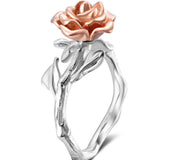 Electroplated two-tone rose ring