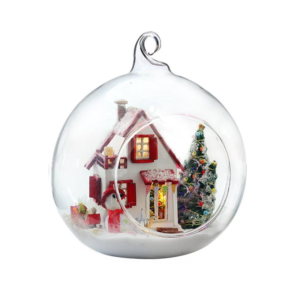 Wooden DIY Miniature House Furniture LED House Decorate Creative Christmas Gifts